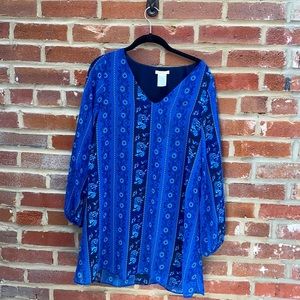 InTu Split Cold-Shoulder Boho Minidress